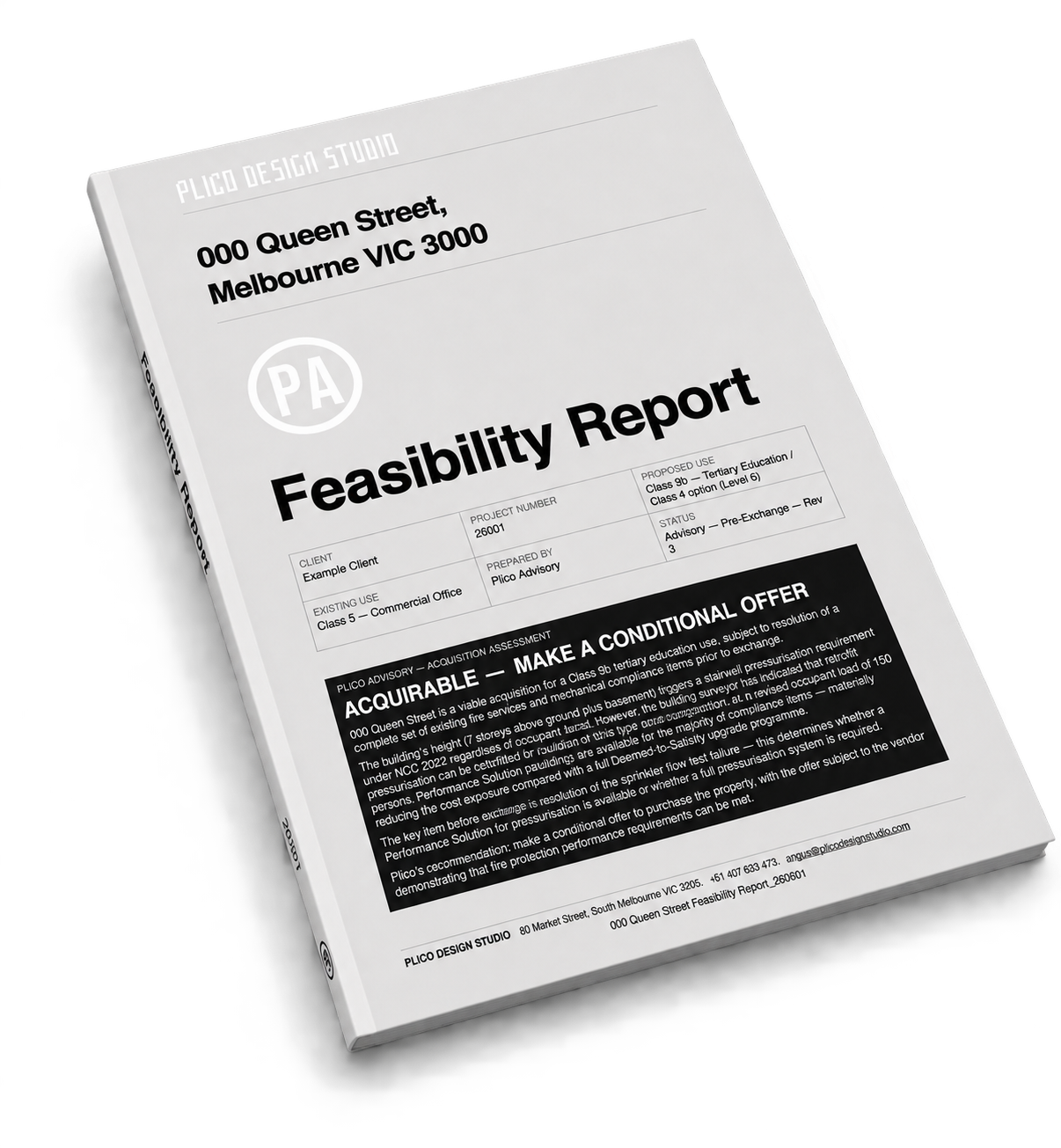 Example Plico Advisory feasibility report cover